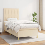 Giroletto a Molle con Materasso Crema 90x190 cm in Tessuto 3142462