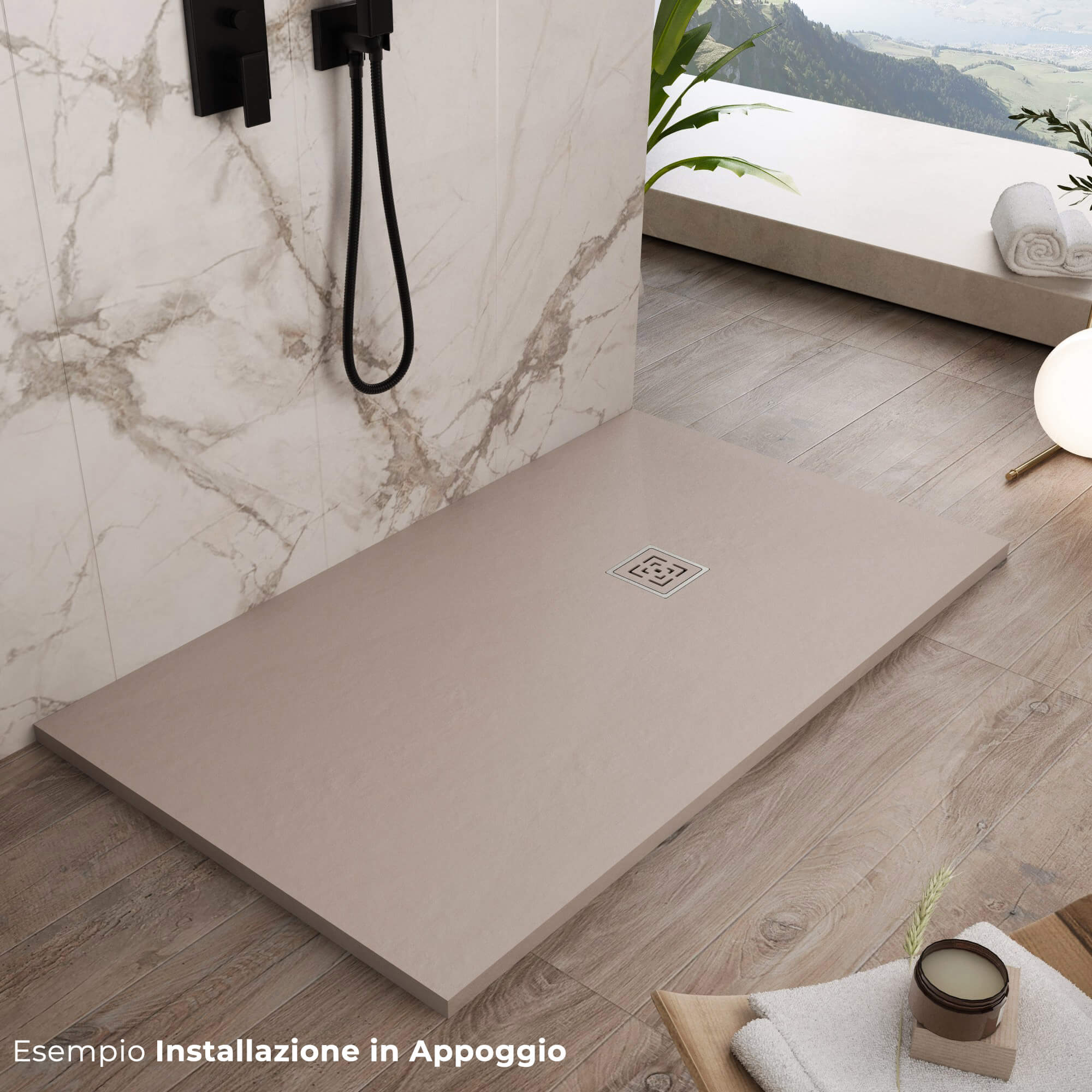 Piatto Doccia in Pietra 80x170 cm Bonussi Canton Sabbia