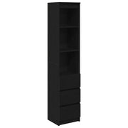 Credenza | Madia | Buffet da pranzo | Armadio da pranzo Rovere Nero 37,5x35x180 cm in Legno Multistrato