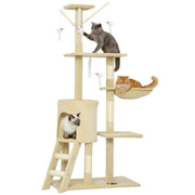 Casetta per Gatti con Trespolo e Piattaforme ¨C zephmum ¨C 60x35x134 cm Beige
