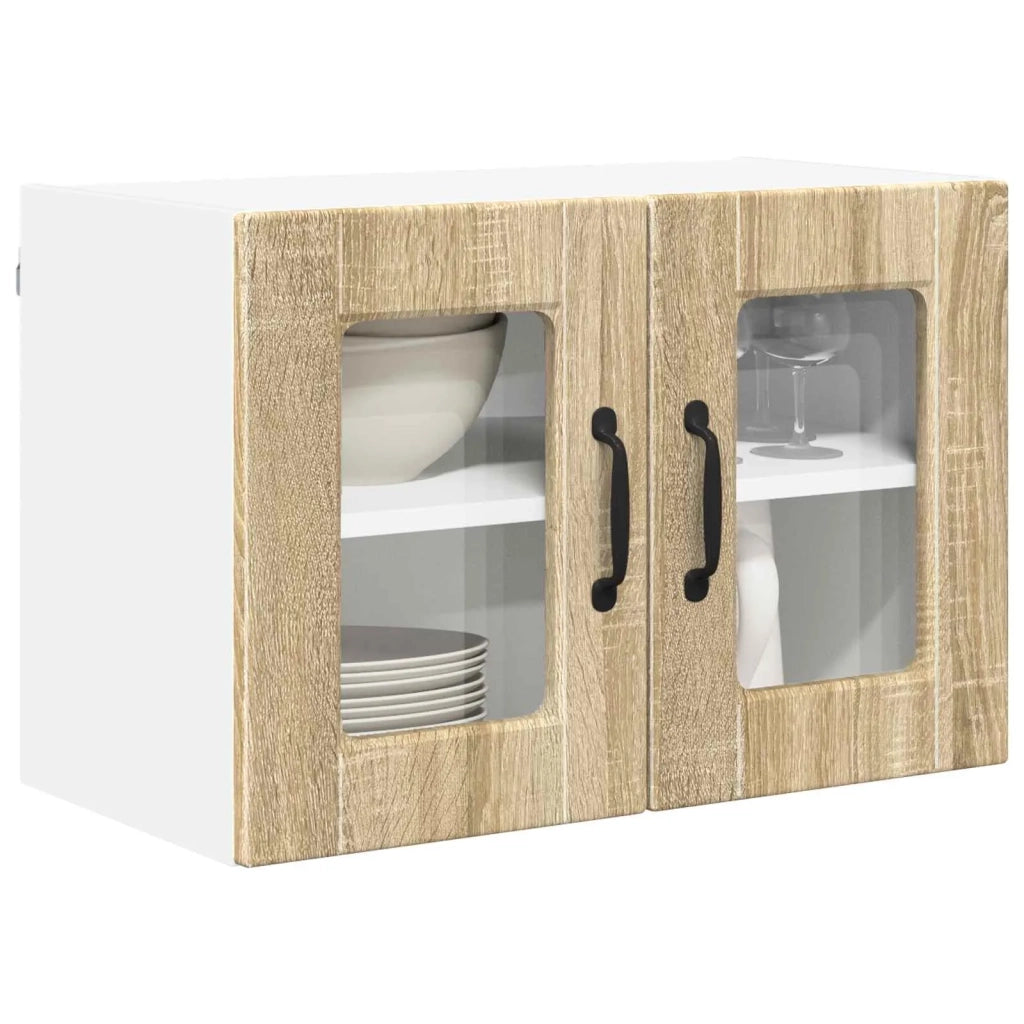 Pensile da cucina | Mobile in vetro da parete PORTO Rovere Sonoma 60 x 31 x 40 cm