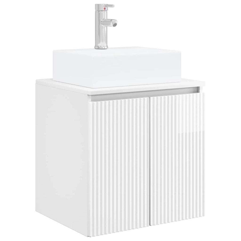 Mobile Lavabo da Parete Bianco Lucido 49,5 x 41 x 62,5 cm 890416