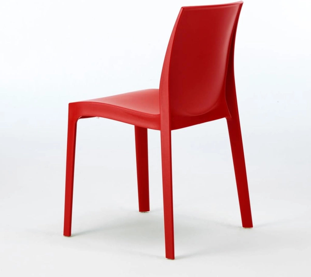Boheme Roma Greenpol sedia impilabile, verde polimerico, rosso, 54 x 52 x 81 cm