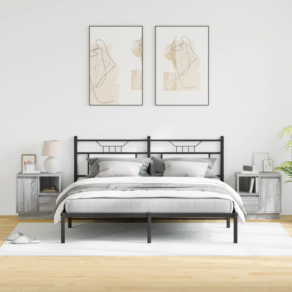 Mobilini da notte con LED 2 pezzi Grigio Sonoma 50x34,5x50 cm