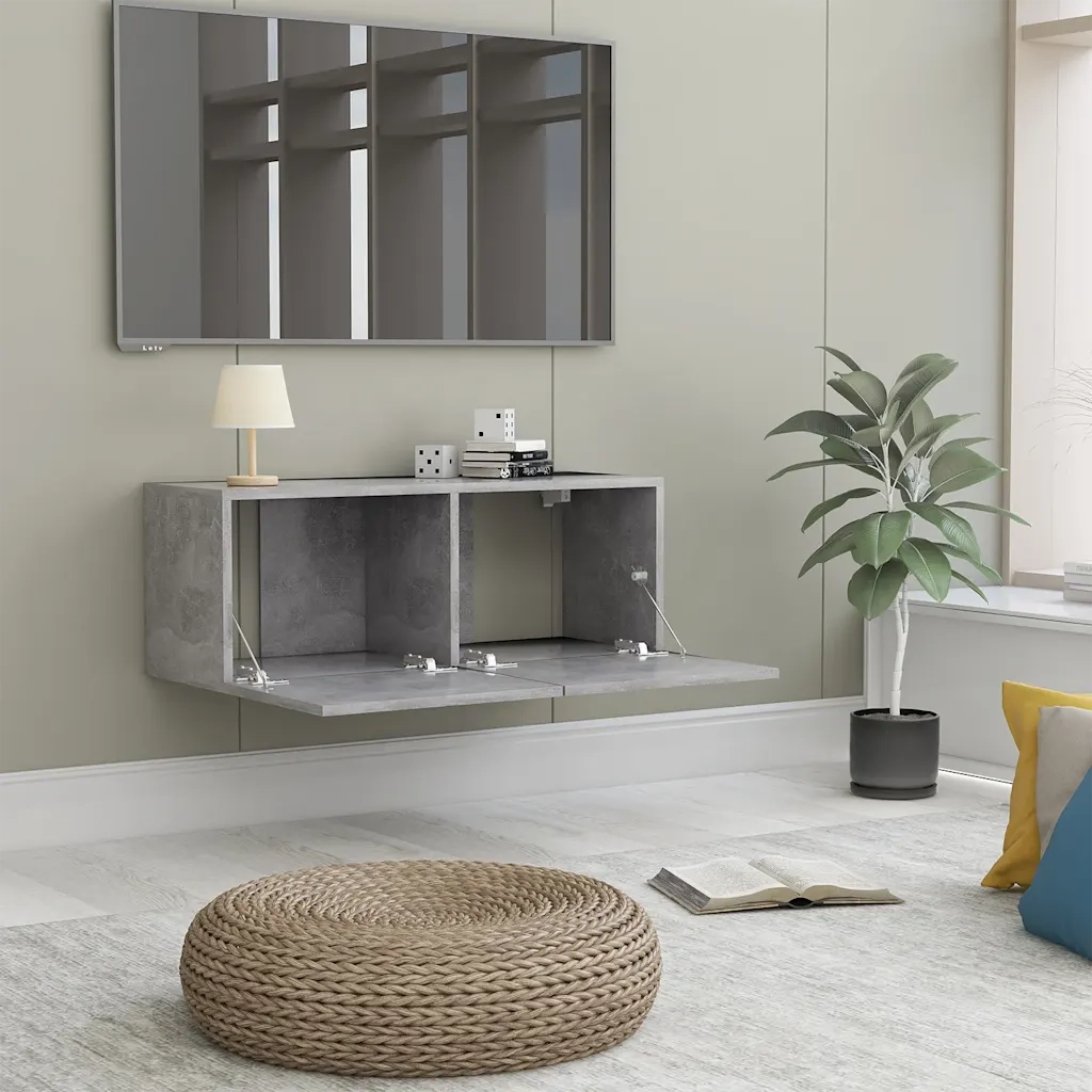 Mobile Porta TV-Mobile per TV-Credenza TV Grigio Cemento 80x30x30 cm in Legno Multistrato