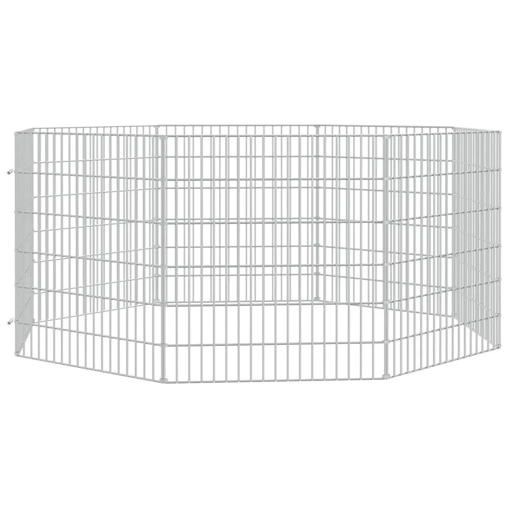 Recinto per Animali Ruspante 8 Pannelli 54x60 cm Ferro Zincato CFW9496090