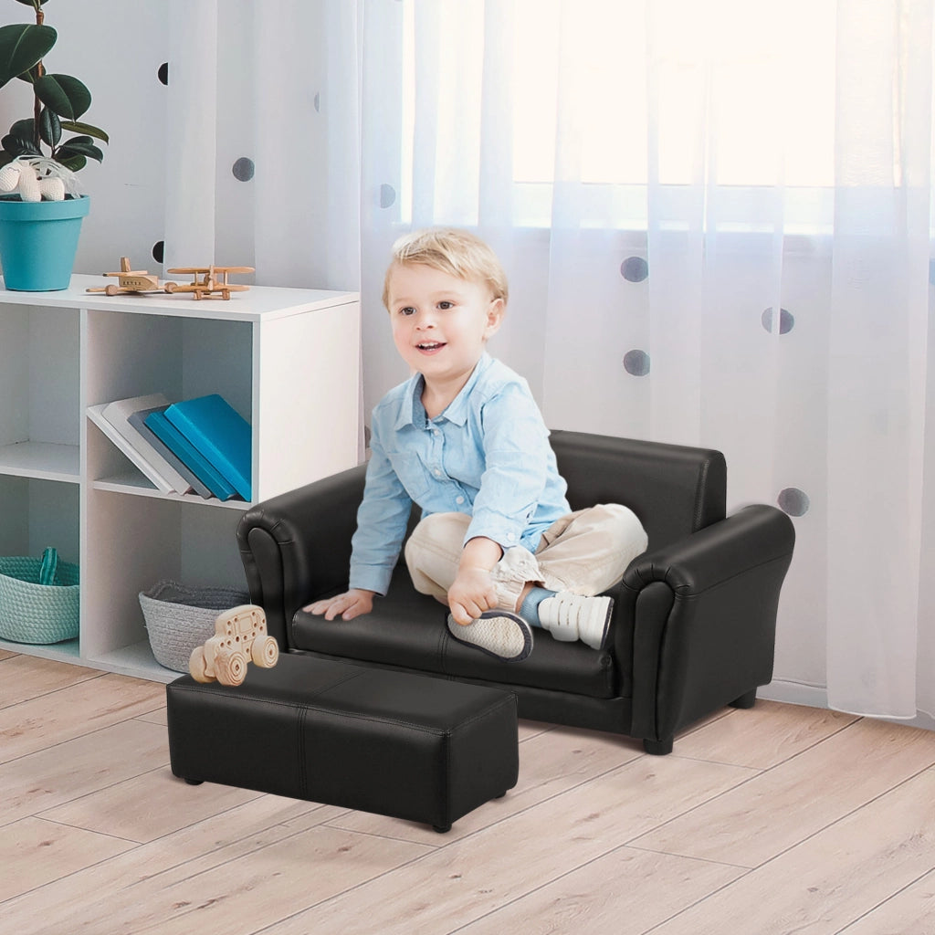 Poltrona per bambini con poggiapiedi ¨C zephmum ¨C Nero, 83x42x41 cm