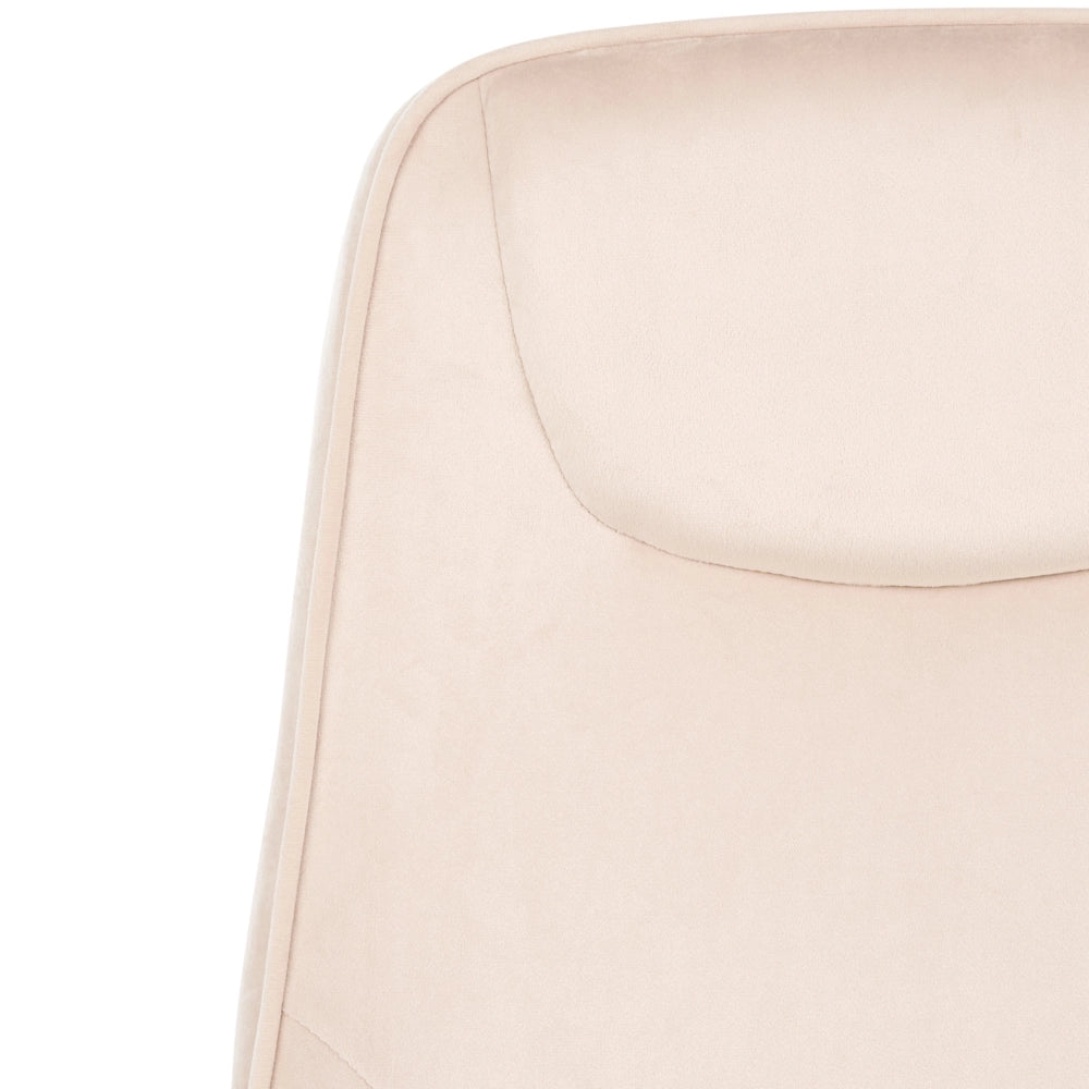 Sedia da ufficio in velluto beige chiaro con base girevole reclinabile e regolabile in altezza per l'ufficio domestico