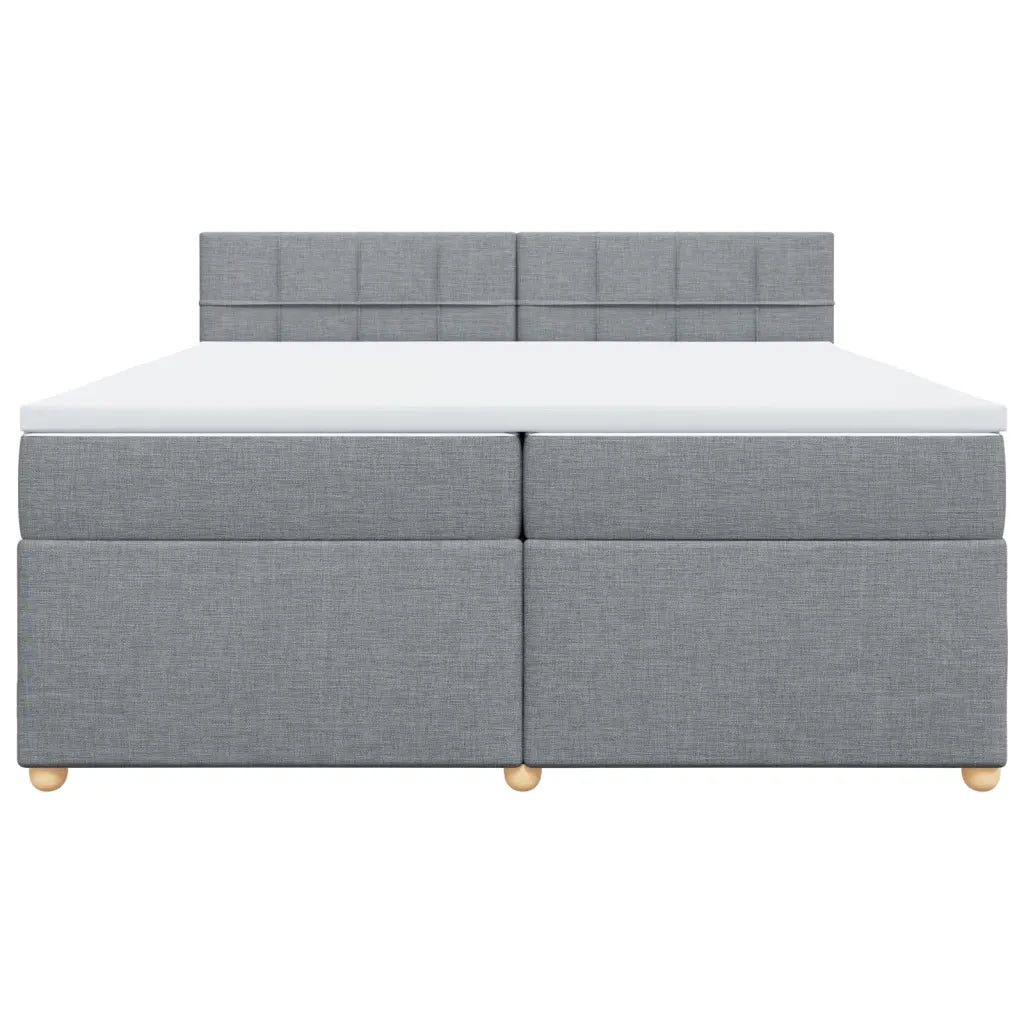 Giroletto a Molle con Materasso Grigio Chiaro 200x200cm Tessuto