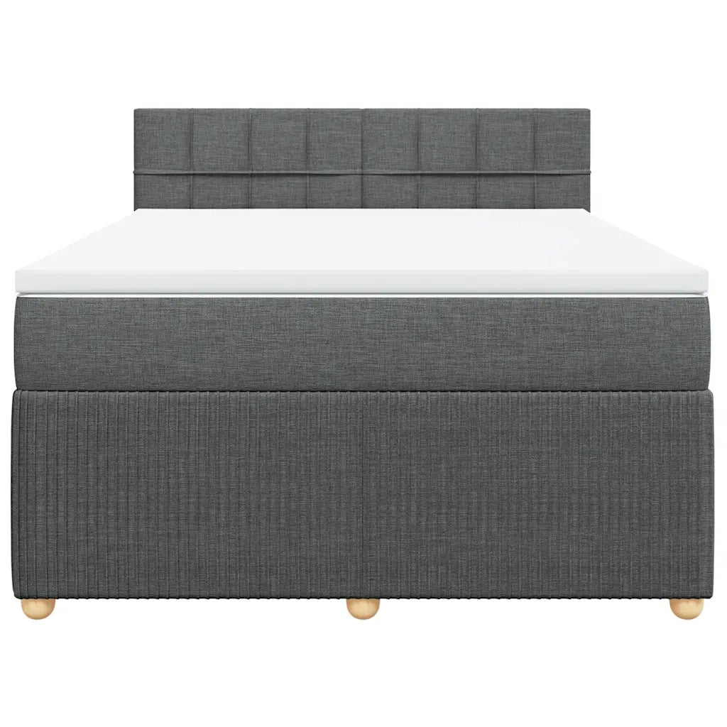 Giroletto a Molle con Materasso Grigio Scuro 160x200 cm Tessuto