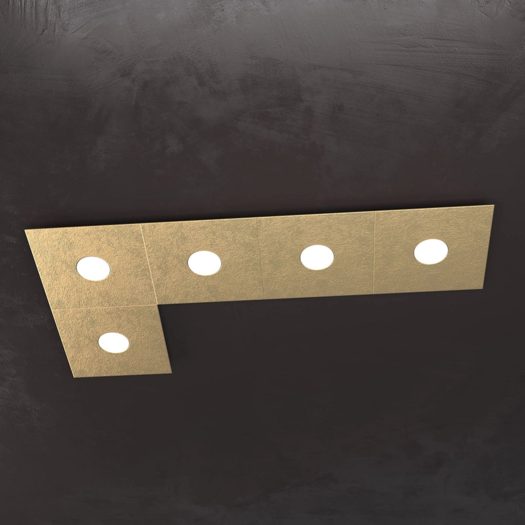 ECCENTRIC APPLIQUE-PLAFONIERA 5 LUCI FOGLIA ORO 1156-5L-FO