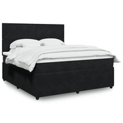 Giroletto a Molle con Materasso Nero 180x200 cm in Velluto 3294702