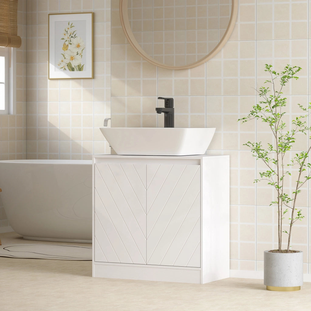 Mobile Bagno Sottolavabo con 2 Ante e Ripiano Regolabile ¨C Minimal ¨C Bianco 60x30x59,8 cm