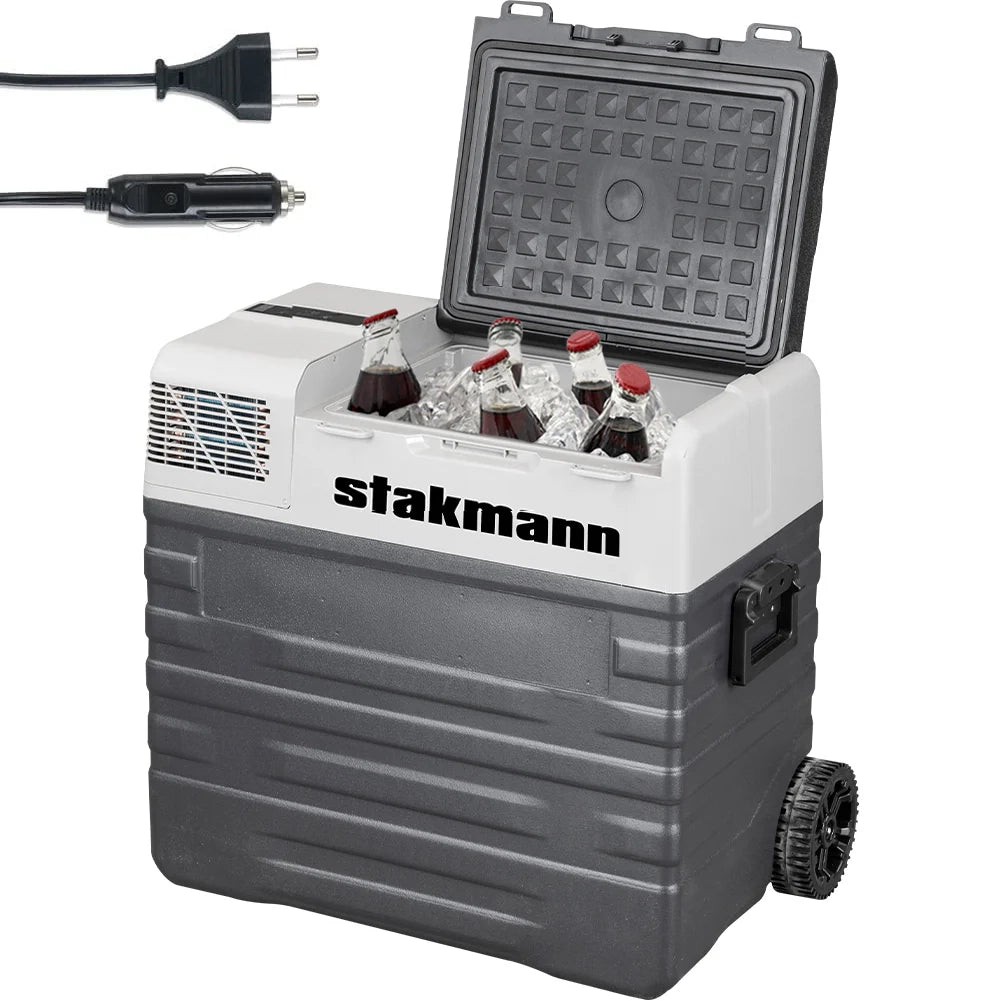 Frigorifero per Auto Barca Camper 62L con Compressore AC/DC 12V e 220V Portatile con Maniglia Grigio