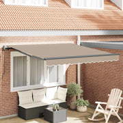 Tenda retrattile-Tenda parasole per balcone Beige 300 x 250 cm Tessuto e Alluminio