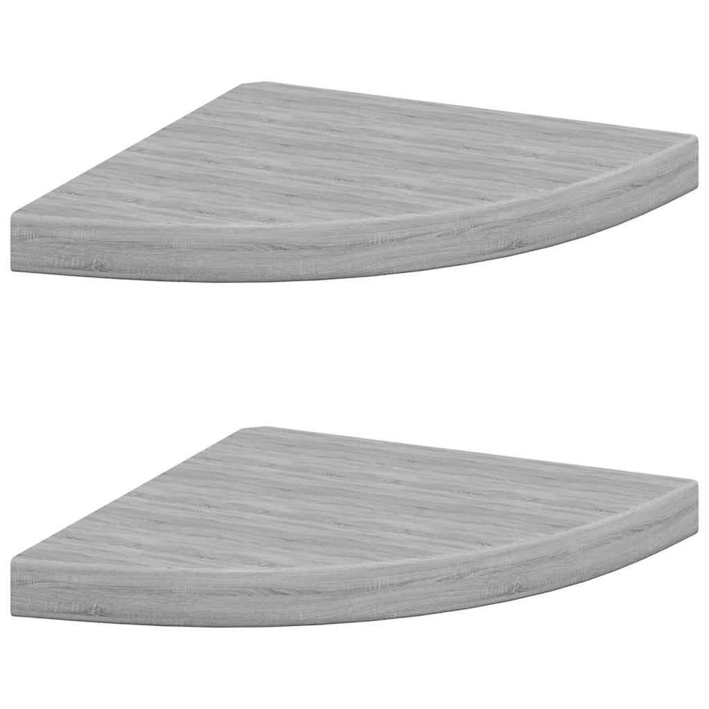 Mensole Angolari 2pz Grigio Cemento 35x35x3,8 cm in MDF 326643
