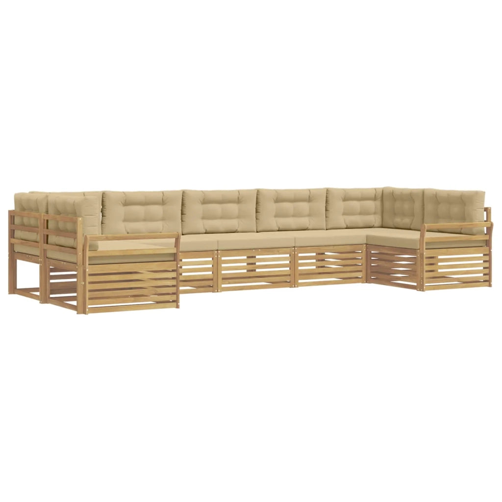 Set di divani da esterno 7 pcs Bianco e Beige 3391088