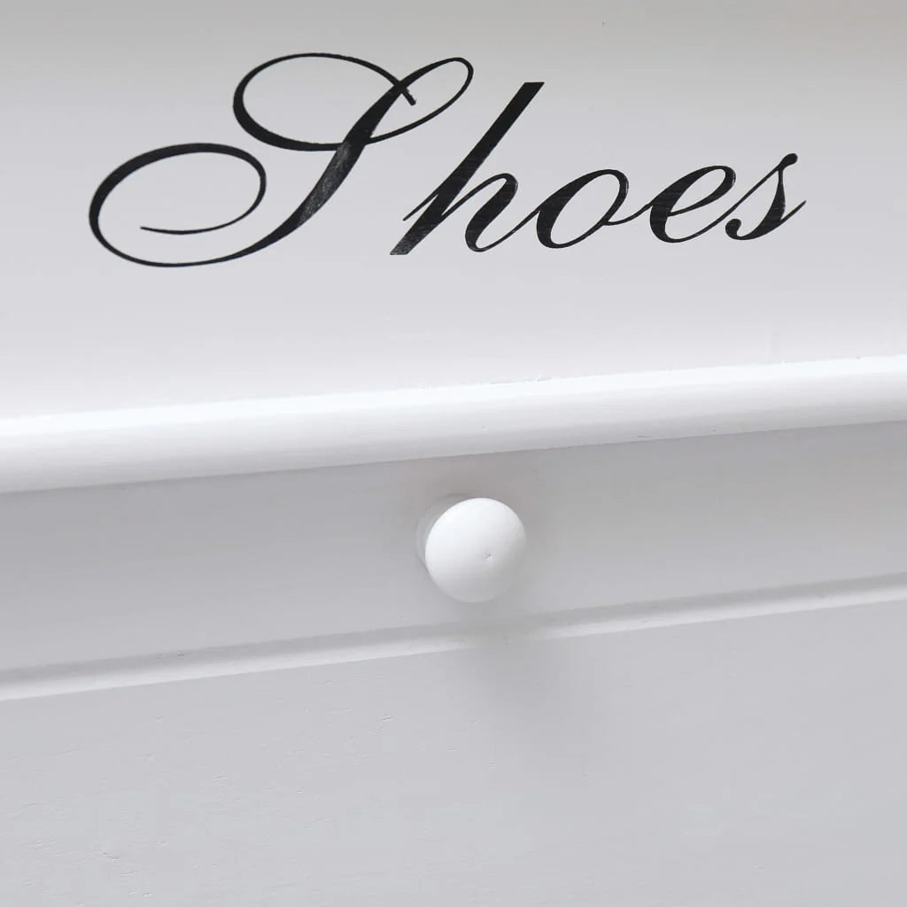 Scarpiera mobile contenitore per scarpe mobile per ingresso/corridoio/soggiorno 50 x 28 x 58 cm legno di Paulownia bianco 02_0021460