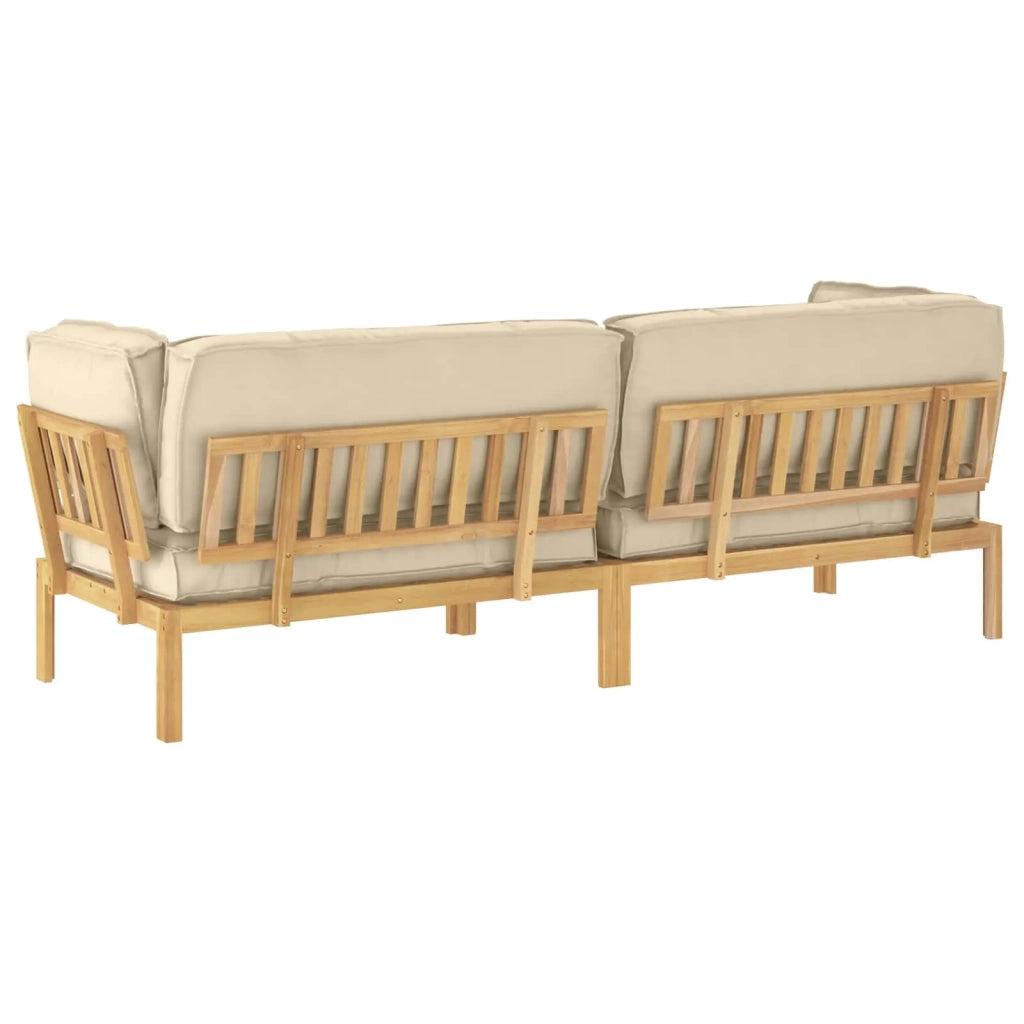 Set di divani con cuscino 2 pcs Beige Legno di Acacia Massello 3418357