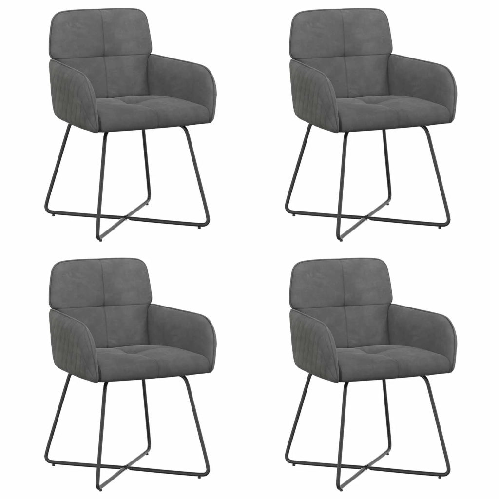 Sedie da pranzo 4 pcs Velluto (V) Grigio Scuro 3428210