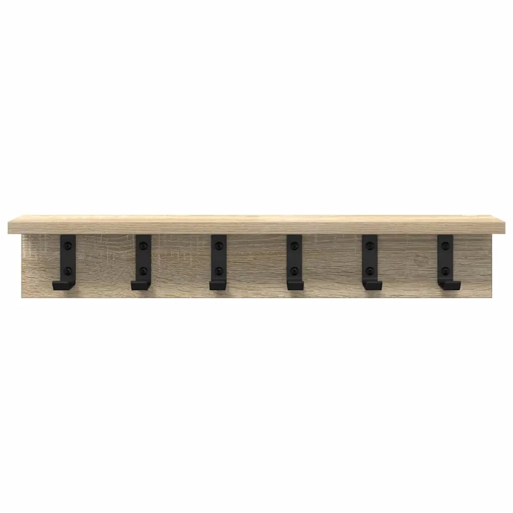 vidaXL Appendiabiti a muro rovere sonoma 60 x 10.5 x 10.5 cm