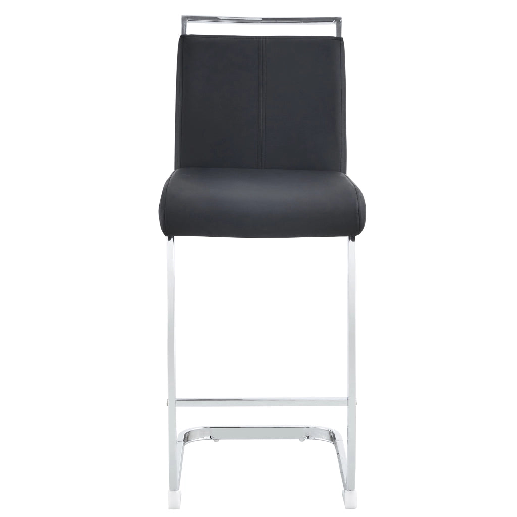 Sgabelli da Bar ¨C MINIMAL ¨C Set 2 Pezzi, Nero, Similpelle, Stile Nordico