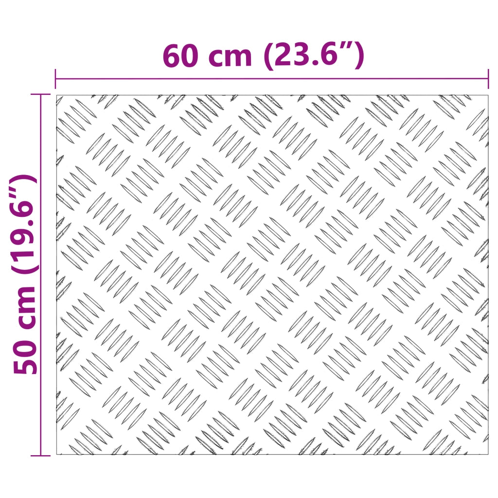 Lastre in Alluminio Antiscivolo a Rombo 2 pezzi 60x50 cm