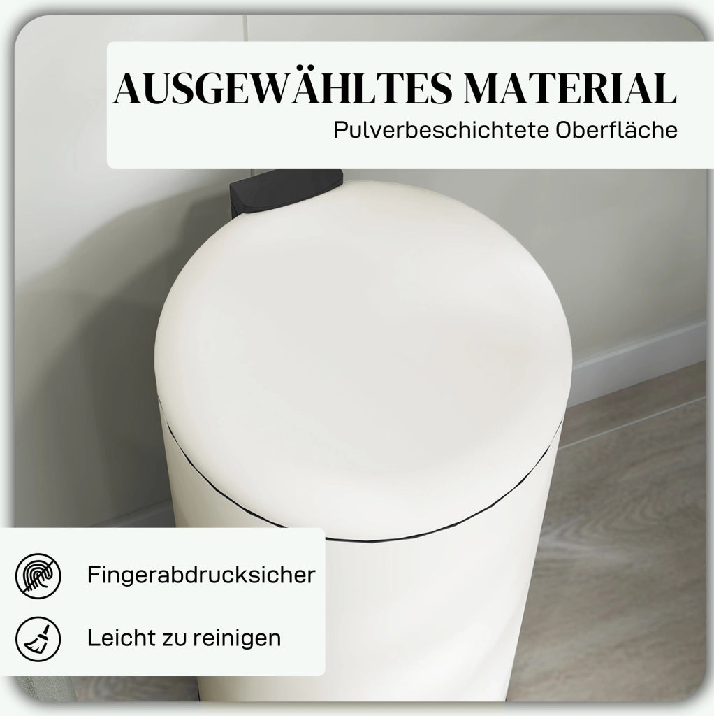 Pattumiera a pedale 30 L avorio con coperchio soft-close