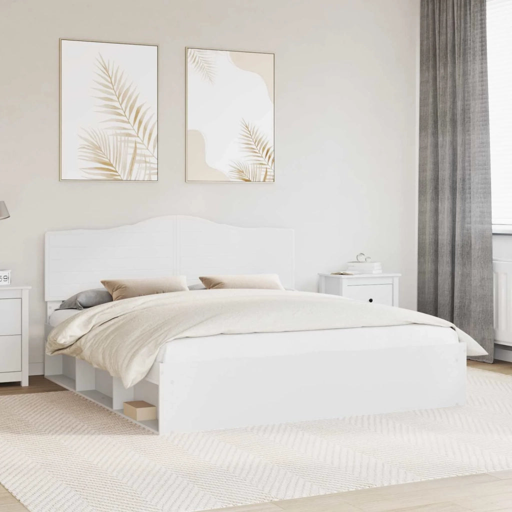 Struttura del letto Bianco 200 x 200 cm Pino massello 3413263