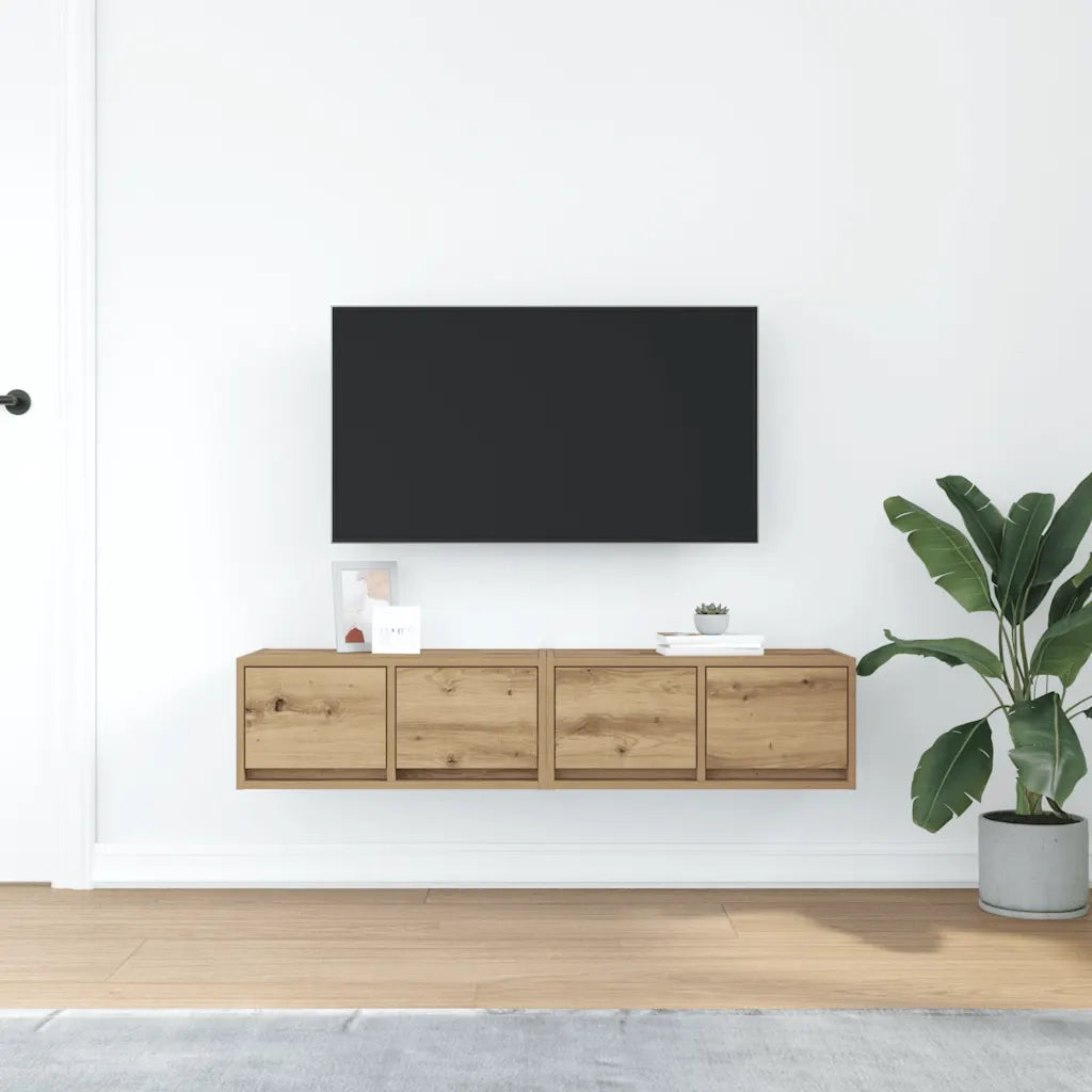Mobili Porta TV 2 pz Rovere Artigianale 60x31x25,5cm Truciolato