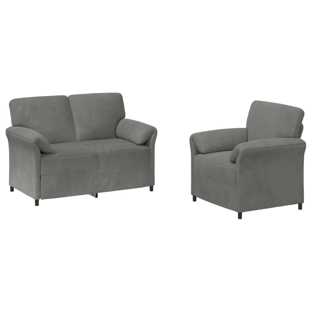 Set di divani 2 pz Grigio Scuro Velluto 3424886