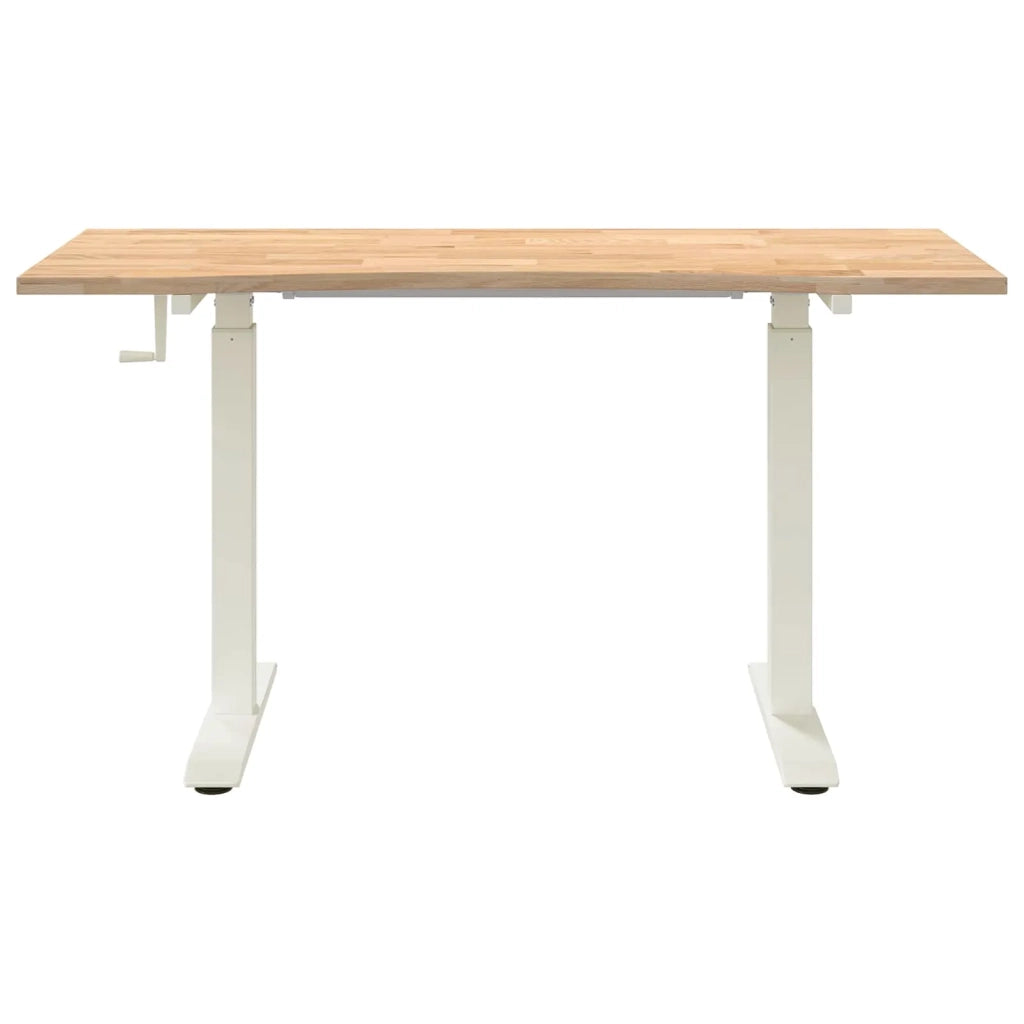 Scrivania con archiviazione Bianco e Naturale 140 x 60 cm 3426546