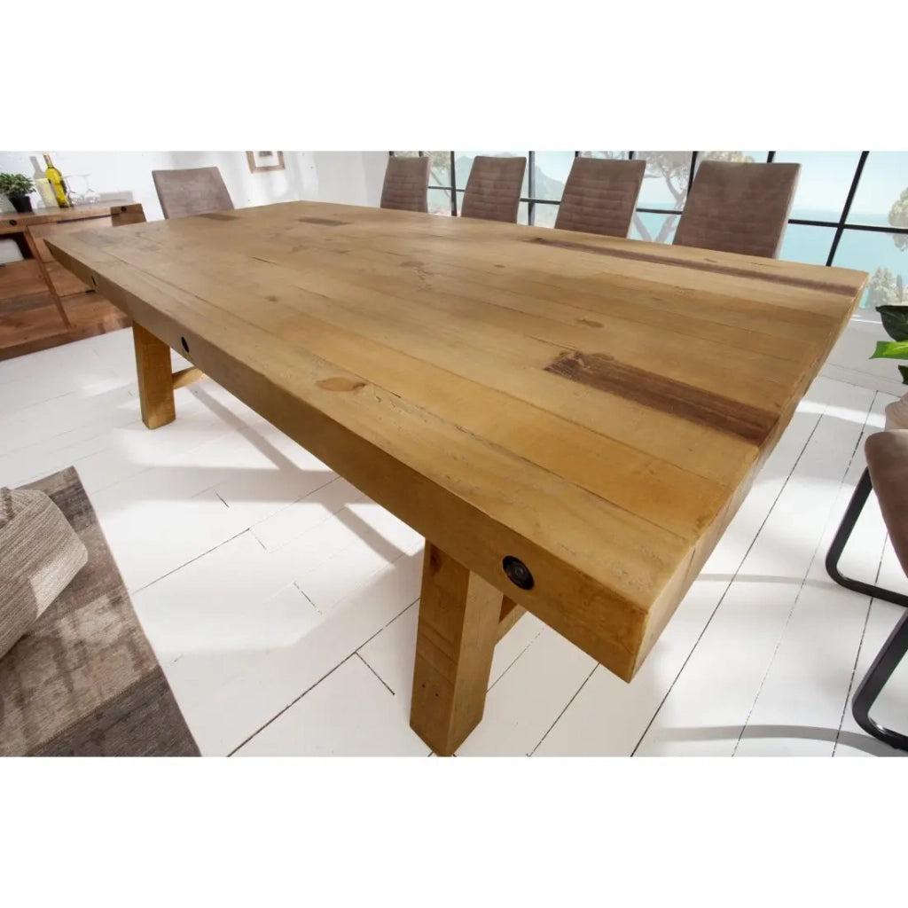 Tavolo da pranzo RANCHO – Legno di pino riciclato verniciato – 240 cm – Stile rustico