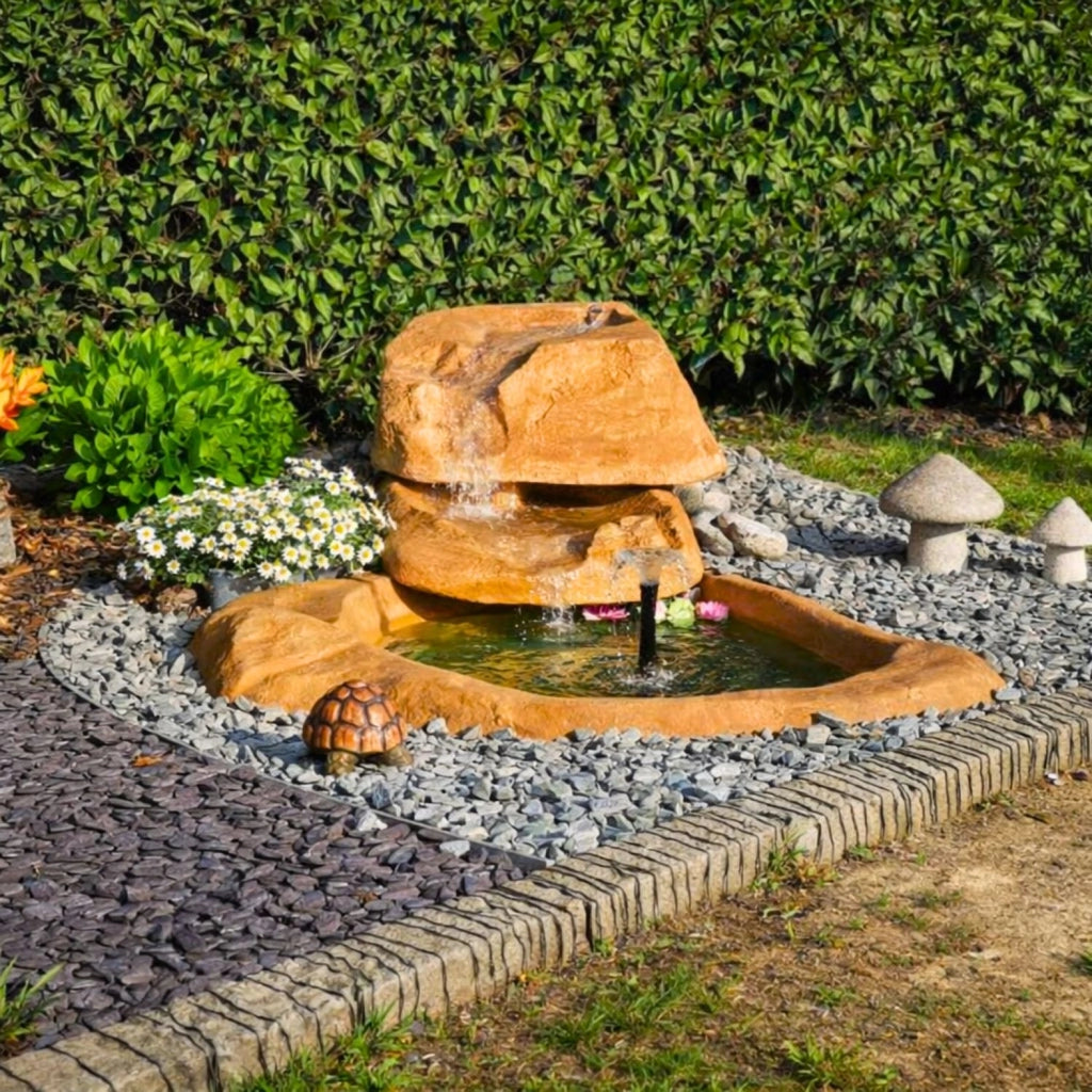 Cascata da giardino marmore con pompa e filtro con laghetto di raccolta resina