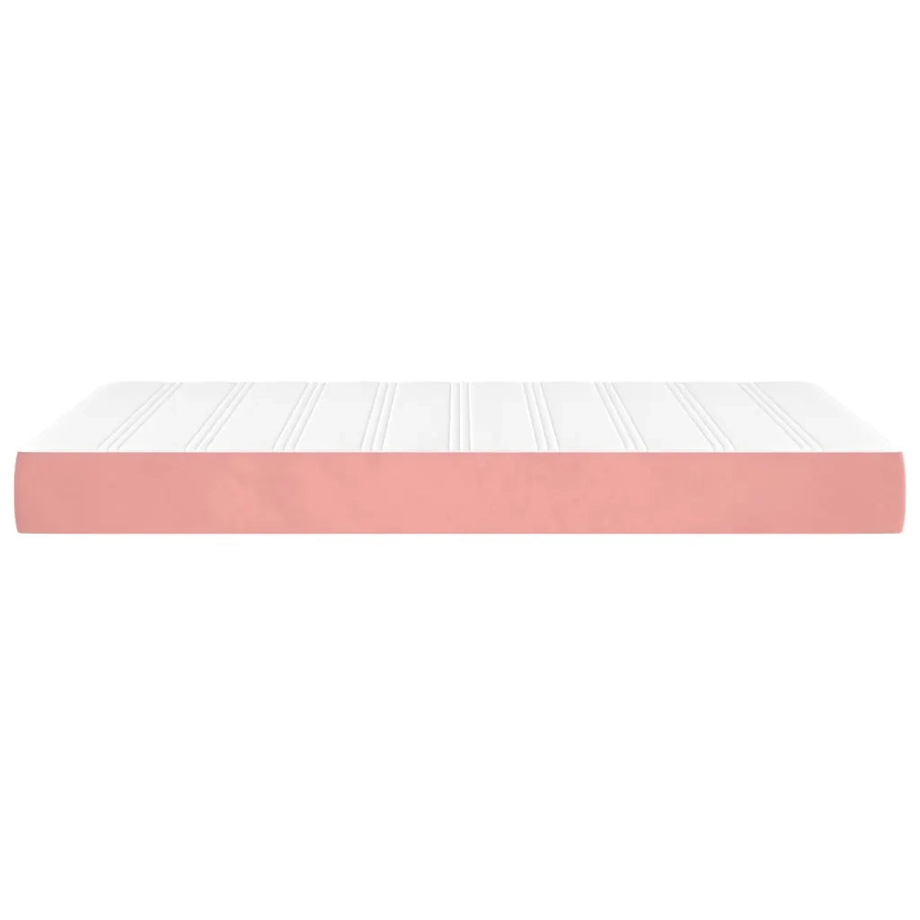 Materasso a Molle Insacchettate Rigidità Media Rosa 120x200x20 cm in Velluto 347773