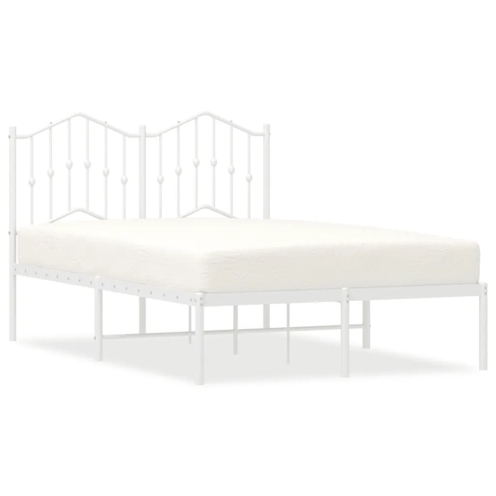 Giroletto con Testiera-Struttura Letto con testiera in Metallo Bianco 120x200 cm 608207