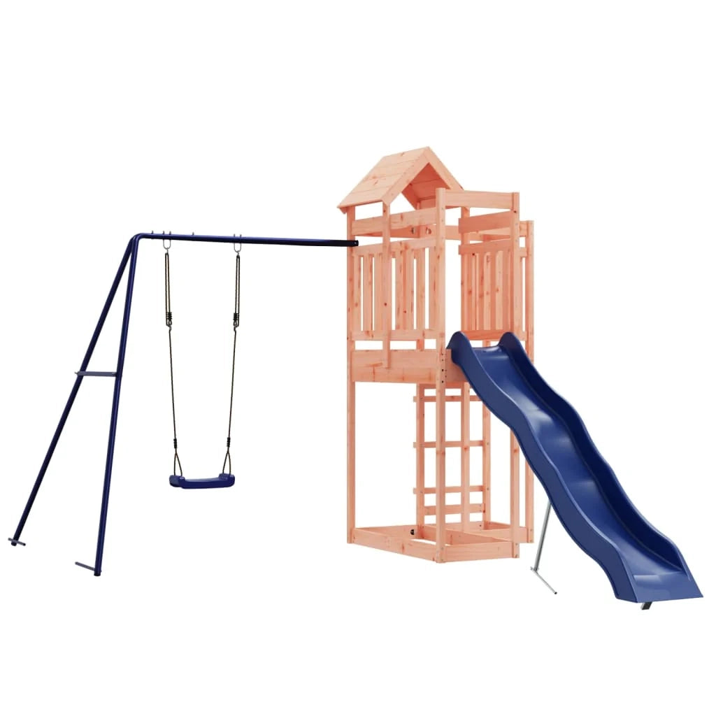 Altalena parco giochi da esterno scivolo altalena robusta giochi da giardino 291 x 373 x 238 cm legno massello di abete Douglas 02_0004670