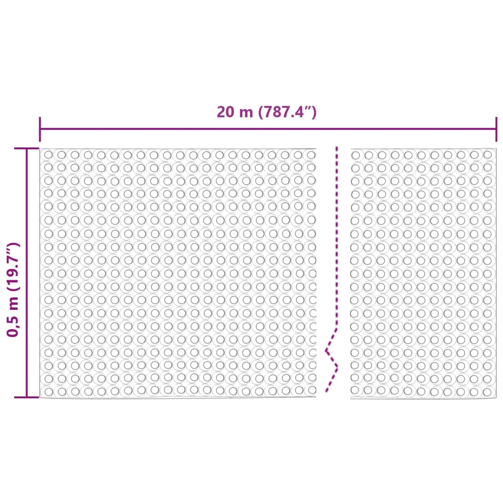 Foglio di drenaggio stampato Nero 0,5 x 20 m HDPE CFW6181501