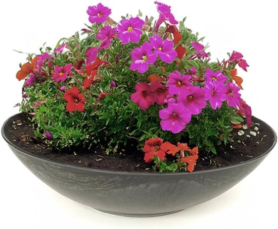 Vaso per piante resistenti all'acqua all'aperto - Grande vaso a marmo 35 cm per fiori, bonsai o come monumento funebre
