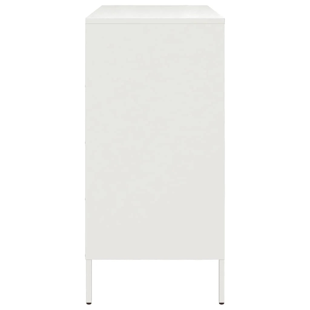 Buffet credenza cassettiera armadio mobile contenitore organizer per cucina soggiorno salotto 68 x 39 x 79 cm acciaio bianco 02_0030393
