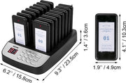 Sistema di chiamata per ristoranti - sistema di chiamata per clienti - Chiamata di emergenza - Pagere per ristoranti - Buzzer di chiamata wireless - Multifunzionale - 16 pezzi - 500m di portata
