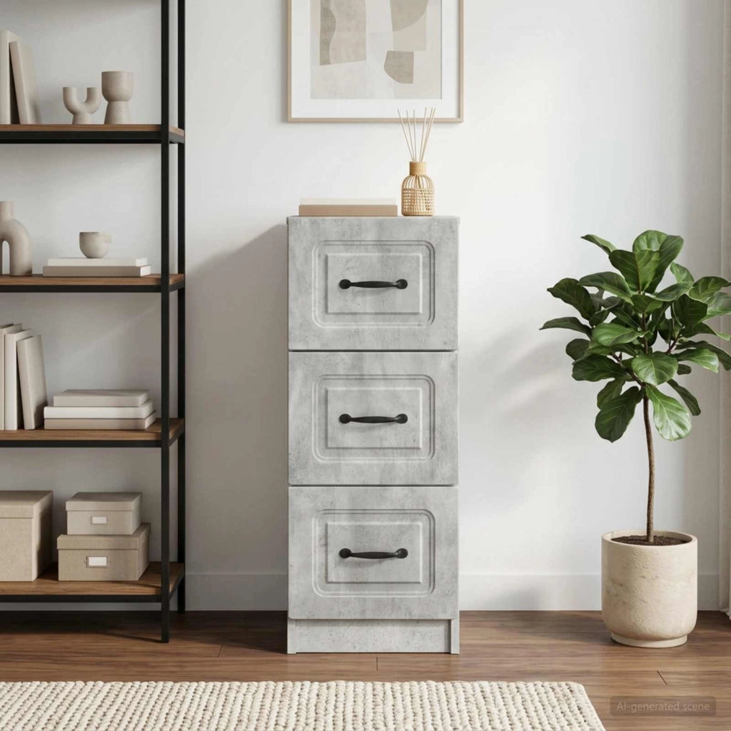 Mobile con Cassetti Grigio Cemento 33 x 34,5 x 87 cm 895768