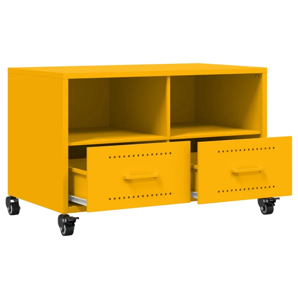 Mobile TV Giallo Senape 68x39x43,5cm Acciaio Laminato a Freddo 846701