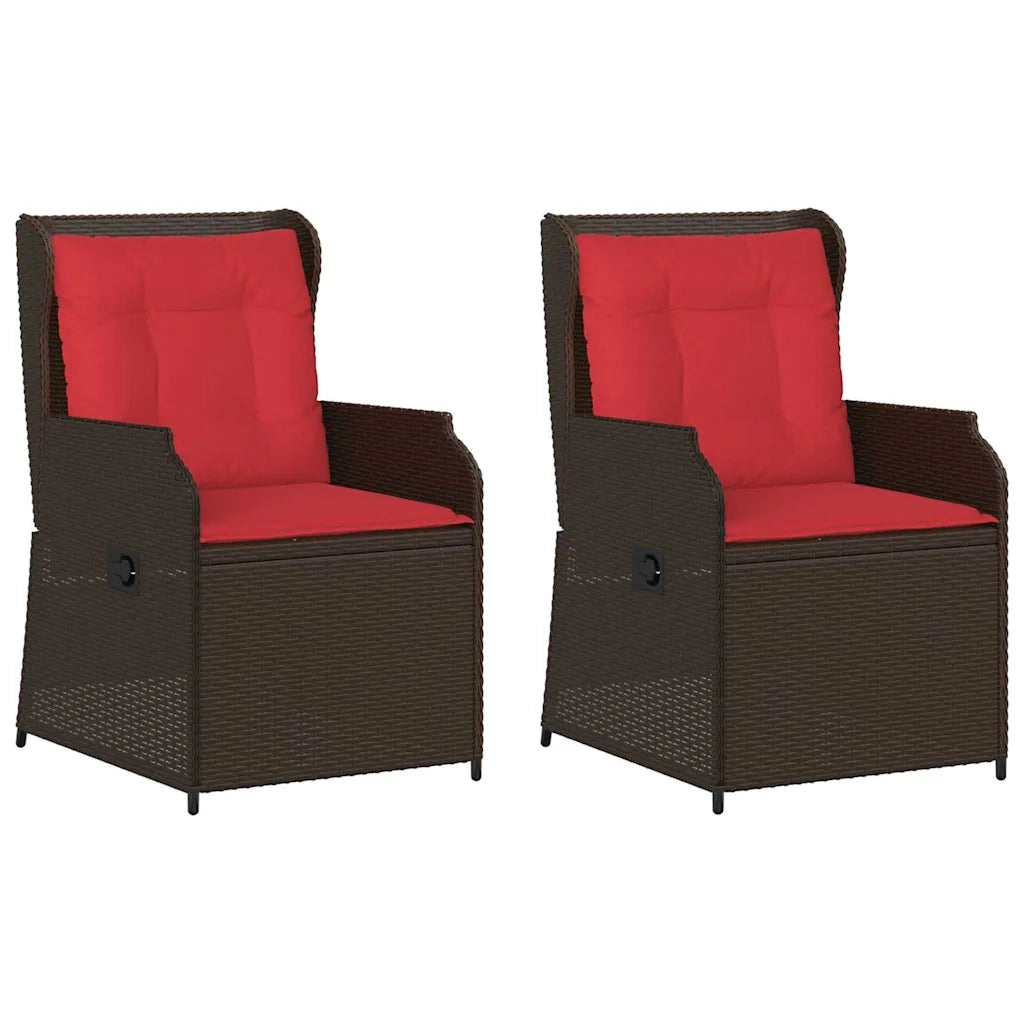 Panchina da giardino 2 pcs Marrone polyrattan