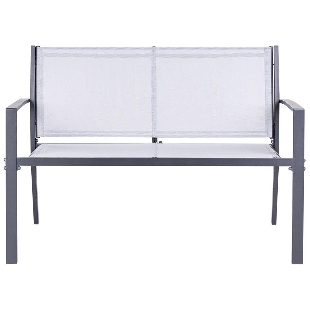 Set da giardino grigio Set da salotto in acciaio 4 posti con tavolo Stile industriale moderno Giardino Patio Balcone