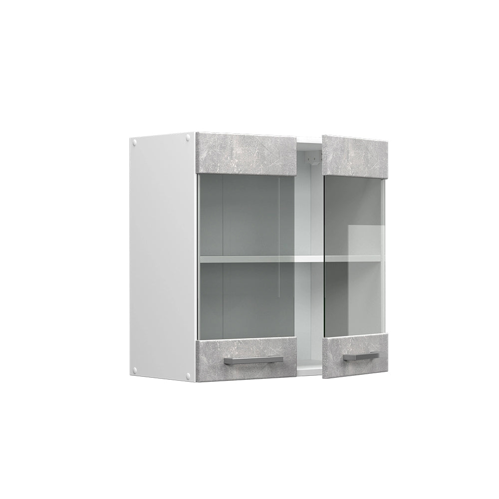 Vicco Mobile da cucina in vetro Calcestruzzo 60 cm