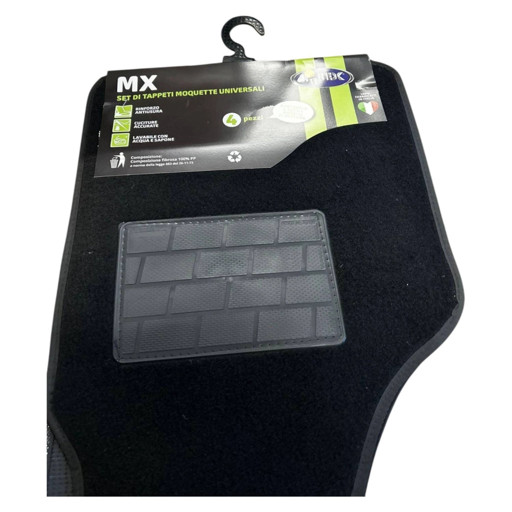 TAPPETINI PER AUTO 4 PEZZI IN MOQUETTE UNIVERSALI MX