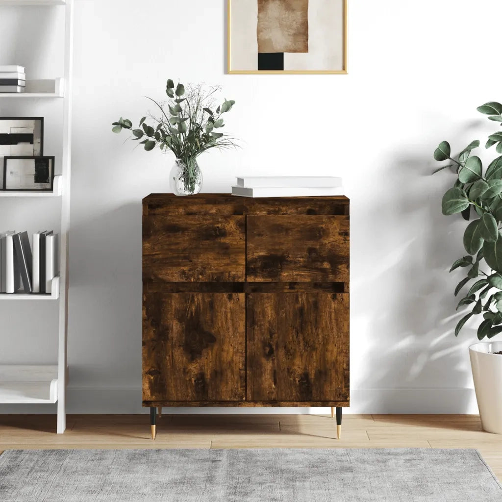 Credenza Rovere Fumo 60x35x70 cm in Legno Multistrato 831113