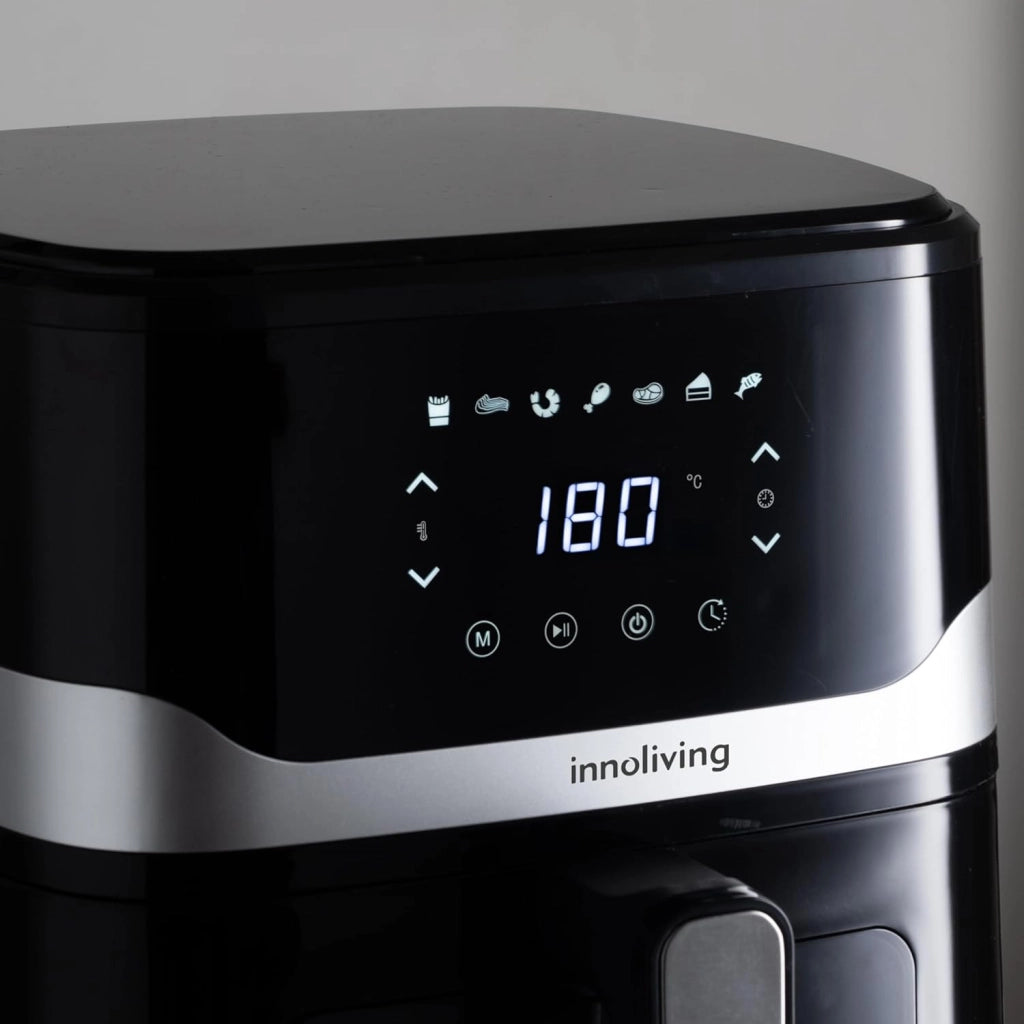 Innoliving Friggitrice ad Aria 5 Litri INN-890 con Pannello Digitale Touch, 7 Programmi Preimpostati, Finestra di Controllo e Luce Interna