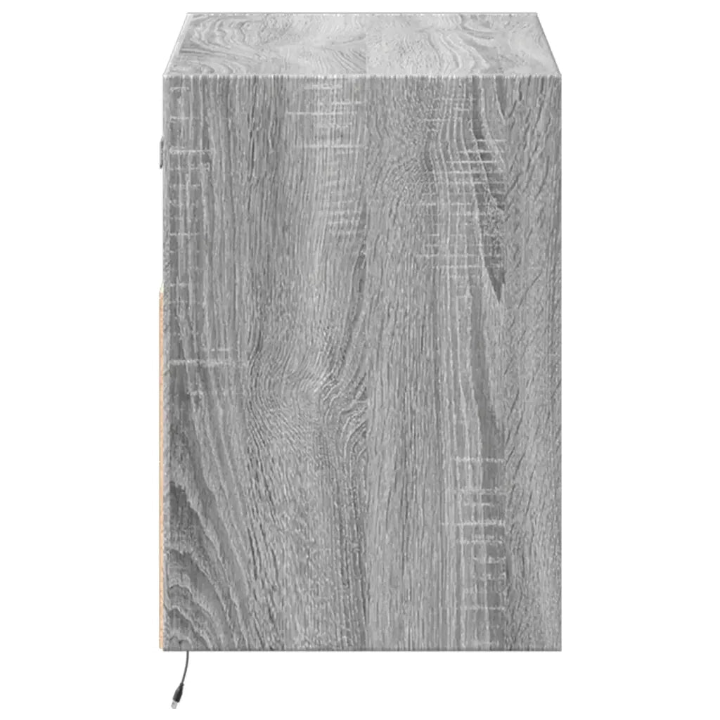Mobile TV a Parete con Luci LED-Mobile TV a Muro Grigio Sonoma 80x31x45 cm 172911